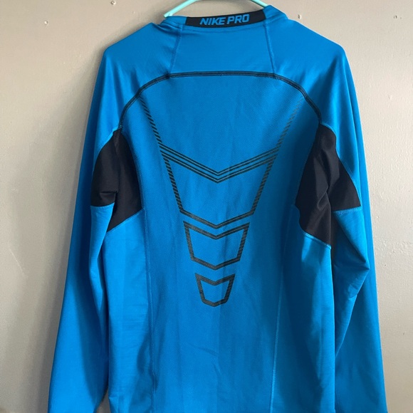 Nike Pro Fitted Track Electric Blue Performance Shirt - Picture 3 of 7